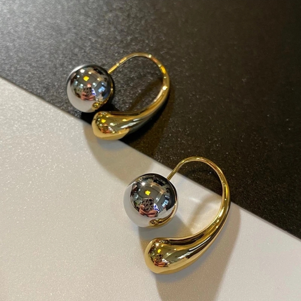 Drop Round Ball Minimalist Earrings